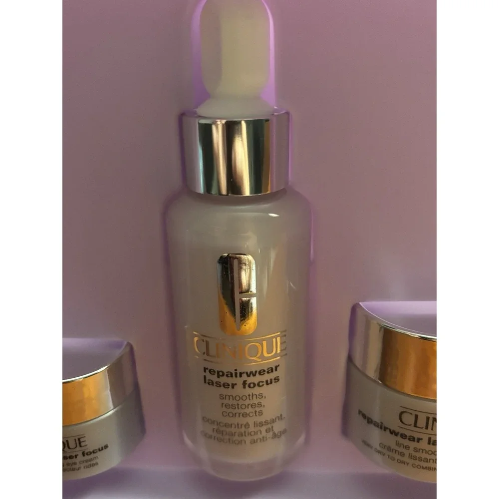 CLINIQUE REPAIRWEAR Power Players Set- Serum, Eye And Night Creams Nib‎